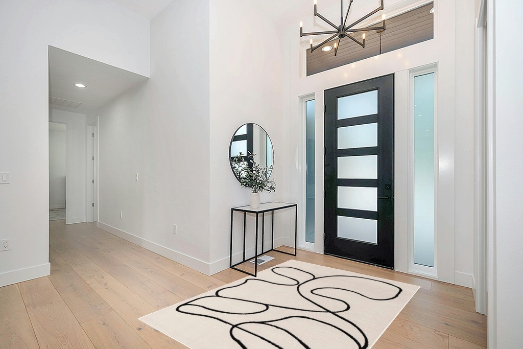 Hauteloom Eilir Bohemian Living Room, Bedroom Area Rug - Modern Boho Farmhouse - Striped Geometric Carpet - Cream, Beige, Black, Bone - 5' x 7' in Modern White Entryway