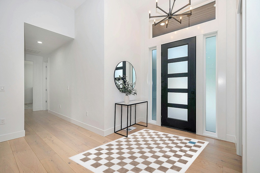 Wonnitar Checkered Washable Area Rug 5x7,Modern Large Rugs for Bedroom,Non-Shedding Soft Living Room Throw Mat,Geometric Checkerboard Floor Carpet for Dorm Bedroom Playroom,Khaki in Modern White Entryway