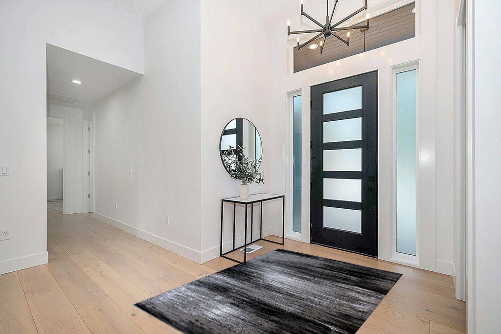 Masada Rugs, Modern Contemporary Area Rug, Grey Black White (5 Feet x 7 Feet) in Modern White Entryway