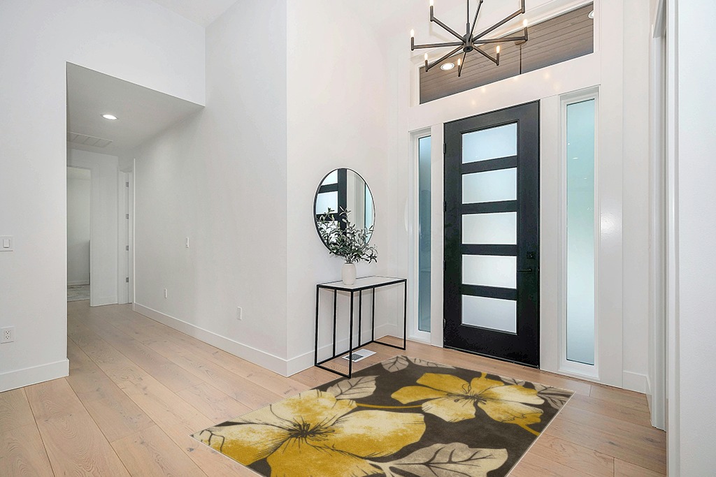CAMILSON Solana Modern Floral 5x7 Area Rugs Non-Skid (Non-Slip) Rubber Backing Yellow - Brown Flowers Indoor Rug (5 x 7, Yellow Brown) in Modern White Entryway