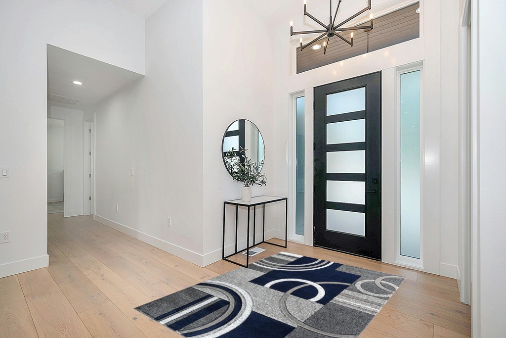 GLORY RUGS Area Rug Modern Soft Hand Carved Contemporary Floor Carpet with Premium Fluffy Texture for Indoor Living Dining Room and Bedroom Area (5x7, Navy) in Modern White Entryway