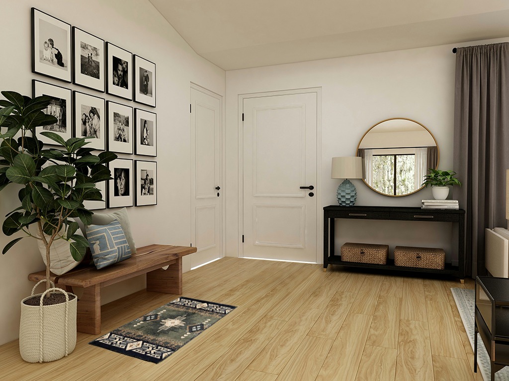 Southwest Native American Door Mat Rug in Transitional Minimalistic Entryway