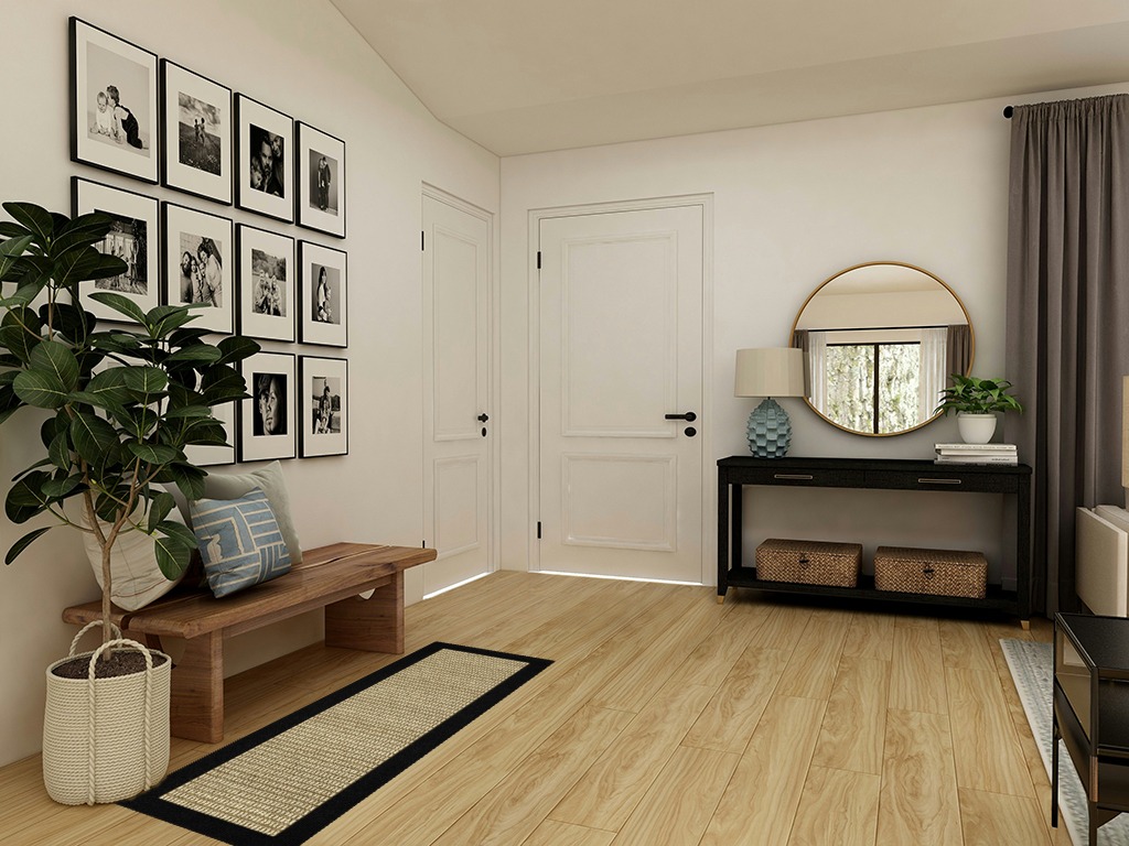 Mainstays Faux Sisal Runner, Black, 21" x 60" in Transitional Minimalistic Entryway