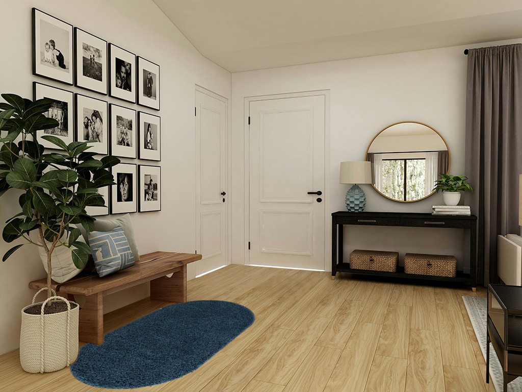 Everyday Shag Rug 3'x5' Oval in Transitional Minimalistic Entryway