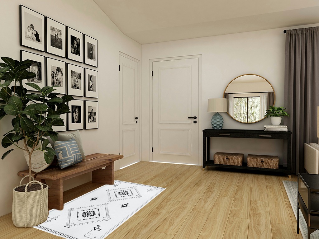 Lahome Washable Aztec Area Rug in Transitional Minimalistic Entryway