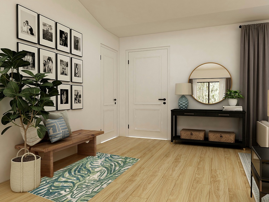 nuLOOM Cali Abstract Leaves Area Rug in Transitional Minimalistic Entryway