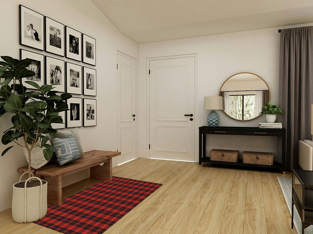 Area Rug 2x3 Feet, Christmas Red Buffalo Plaid Check Rug, Rugs for Living Room Decor Bedroom Decor Kids Room, Non-Slip Living Room Rugs, Comrft Carpet Washable Rug in Transitional Minimalistic Entryway