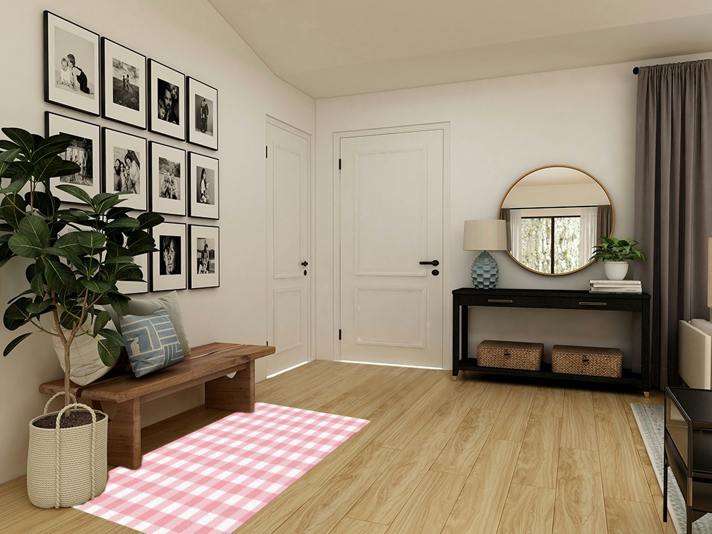 Pink Buffalo Plaid Rug, Fluffy Pink Rug Plush Area Rug, Pink and White Rug, Checkered Rug Living Room Rugs, Area Rug for Kids Room&Bedroom Decor, Rugs for Living Room, Carpet 2'7"x5ft Rugs for Bedroom in Transitional Minimalistic Entryway