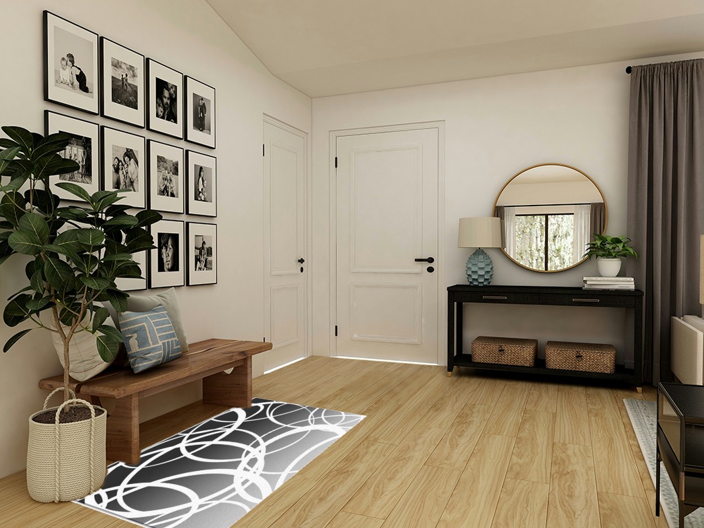Large Area Rug, Gray Ombre Non-Slip Indoor Accent Area Carpet, Modern Grey White Geometric Abstract Art Fluffy Shaggy Runner Rug for Living Room, Bedroom, Kids Room, 2'7"x 5" in Transitional Minimalistic Entryway