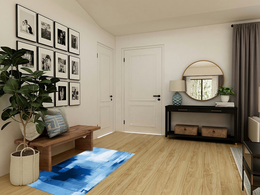 Large Area Rug, Blue Non-Slip Indoor Accent Area Carpet, Modern Geometric Blue White Oil Painting Abstract Art Fluffy Shaggy Runner Rug for Living Room, Bedroom, Kids Room, 2'7"x 5" in Transitional Minimalistic Entryway