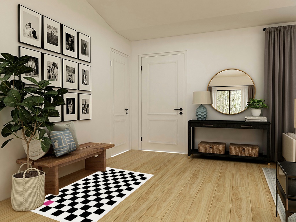 Wonnitar Modern Checkered 3x5 Area Rug,Washable Black and White Entry Rug Geometric Plaid Living Room Throw Mat,Non-Slip Soft Low Pile Checkerboard Bedside Carpet for Dorm Closet Dining Room in Transitional Minimalistic Entryway