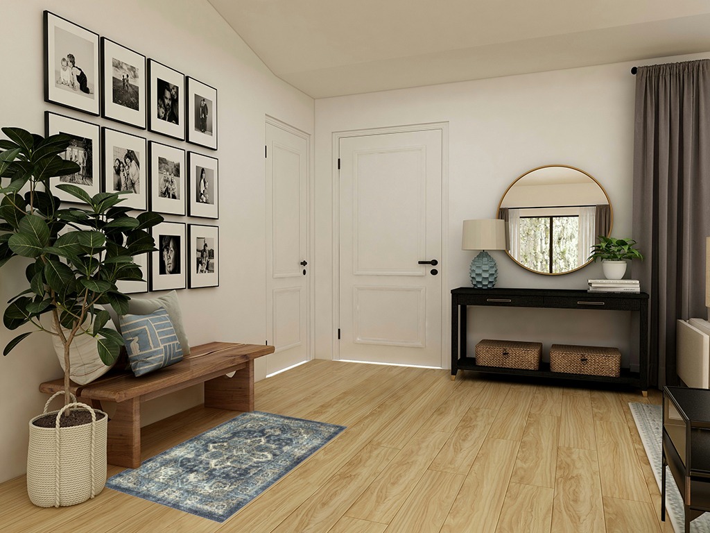 Maples Rugs Ava Traditional Tapestry Kitchen Rug in Transitional Minimalistic Entryway