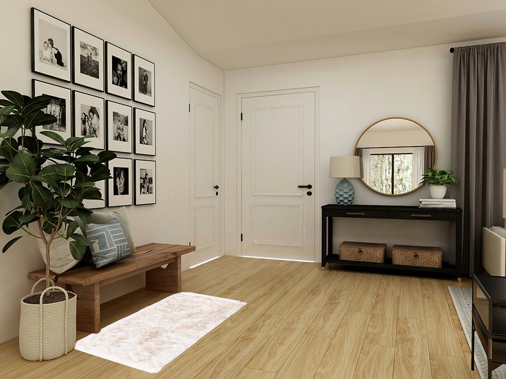 Shag Collection 2'6" x 4' Ivory in Transitional Minimalistic Entryway
