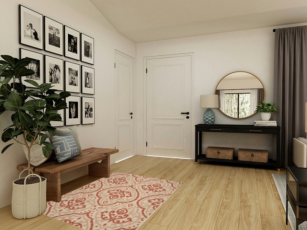 Safavieh Martha Stewart MSR4114-23112 4'0" x 5'7" Beige / Terracotta Area Rug in Transitional Minimalistic Entryway
