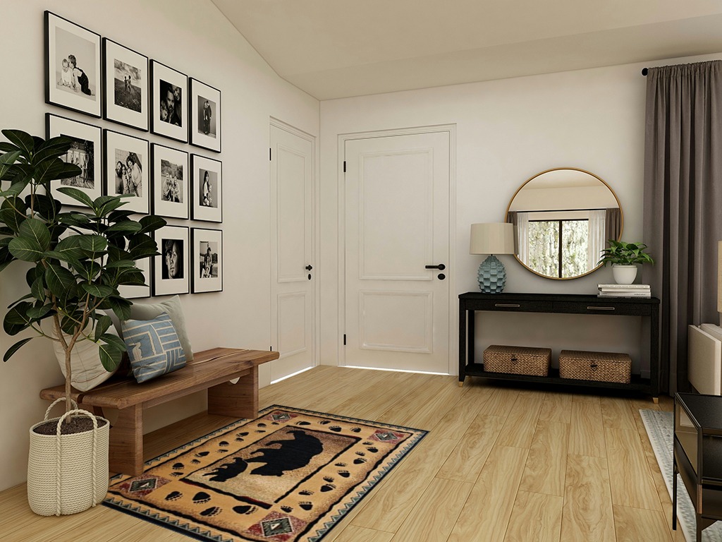 Rustic Lodge Log Cabin Bear and Cub Area Rug Carpet (3 Feet 10 Inch X 5 Feet 2 Inch) in Transitional Minimalistic Entryway