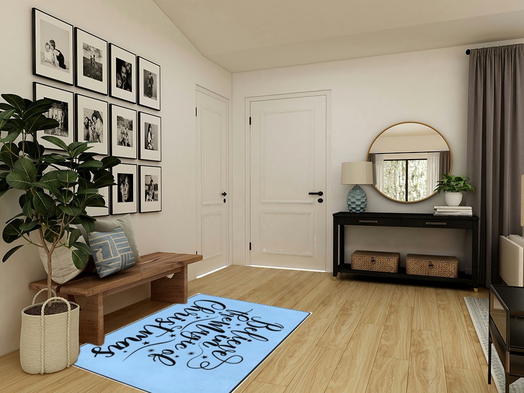 LIICHEES Believe in The Magic of Christmas.Funny Christmas Area Rug 63x48in Washable Rugs for Living Room Bedroom Large Rug Indoor Decorative Carpet Yoga Mat in Transitional Minimalistic Entryway