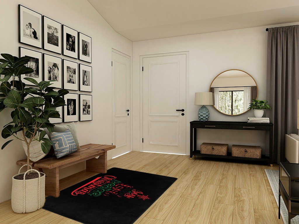 LIICHEES Joy Hope Love Peace Christmas Area Rug 63x48in Washable Rugs for Living Room Bedroom Large Rug Indoor Decorative Carpet Yoga Mat in Transitional Minimalistic Entryway