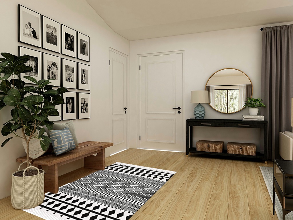 HEBE Bohe Area Rug in Transitional Minimalistic Entryway