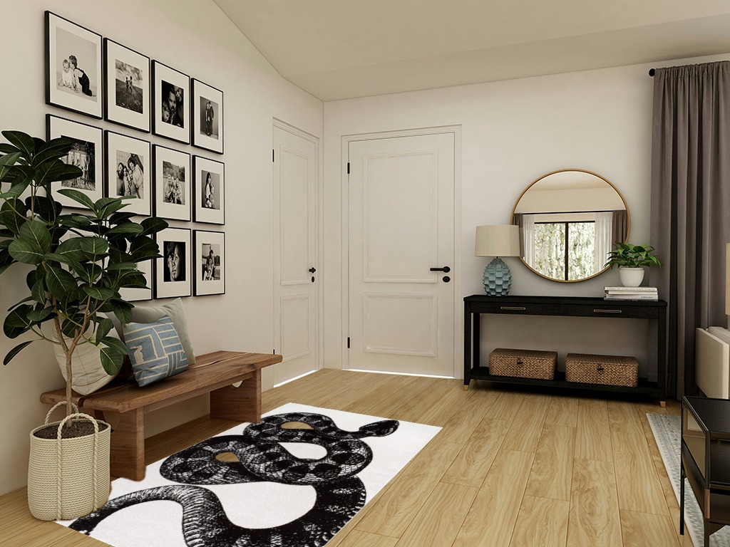 nuLOOM Thomas Paul Serpent Area Rug, 4x6, Black and White in Transitional Minimalistic Entryway