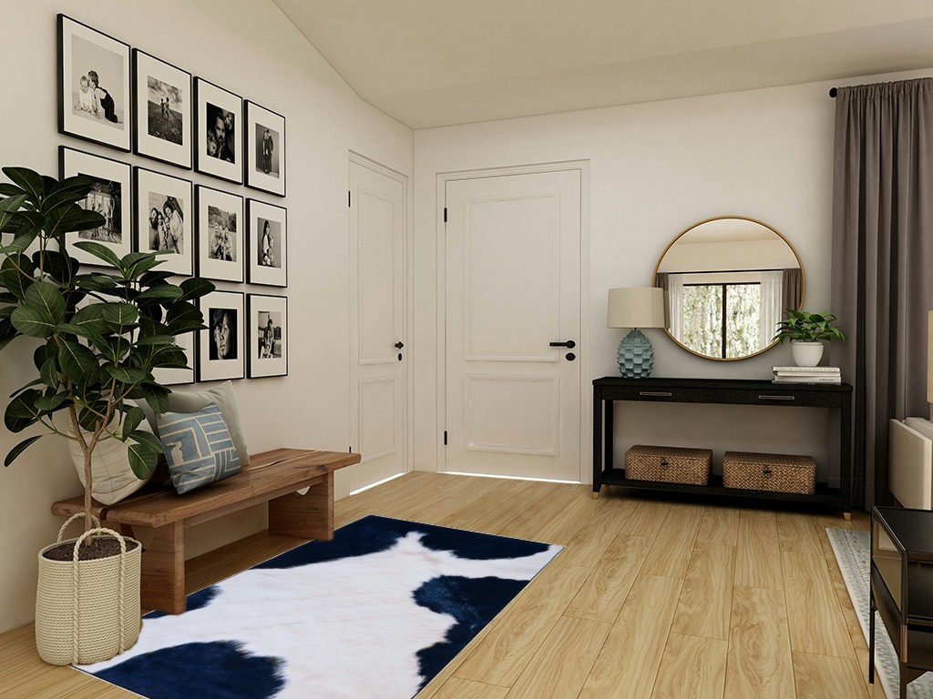 Safavieh Faux Hide Collection Accent Rug - 4' x 6', Ivory & Dark Blue, Non-Shedding & Easy Care, Machine Washable Ideal for High Traffic Areas in Entryway, Living Room, Bedroom (FAH548A) in Transitional Minimalistic Entryway