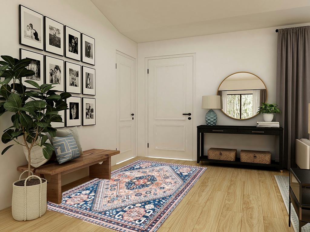 nuLOOM Nevaeh Machine Washable Bohemian Medallion Area Rug in Transitional Minimalistic Entryway