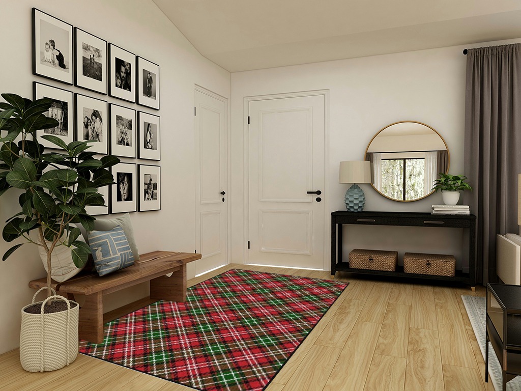 Brumlow MILLS Christmas Plaid Washable Festive Print Holiday Area Rug for Living or Dining Room, Bedroom Carpet and Kitchen Rug, 5'x8', Multicolor in Transitional Minimalistic Entryway