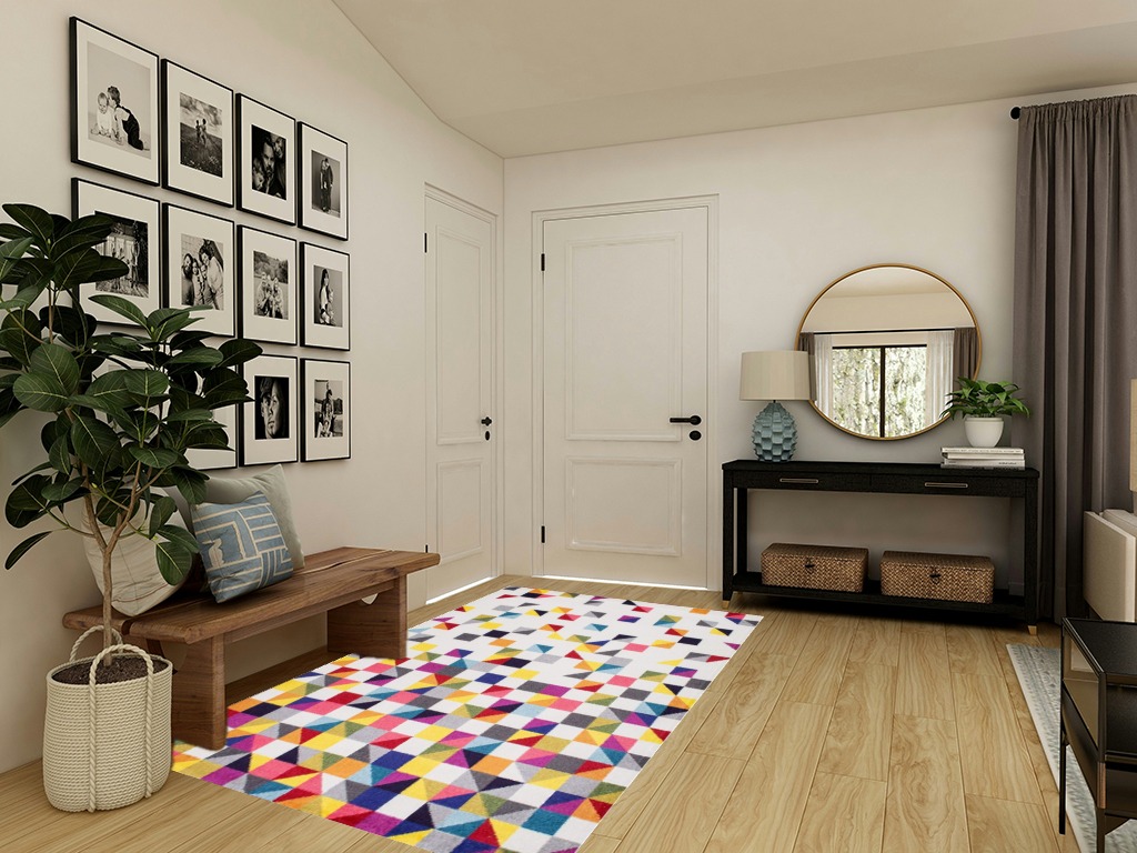 NuLOOM Takisha Triangle Area Rug, 5' x 8', Multi in Transitional Minimalistic Entryway