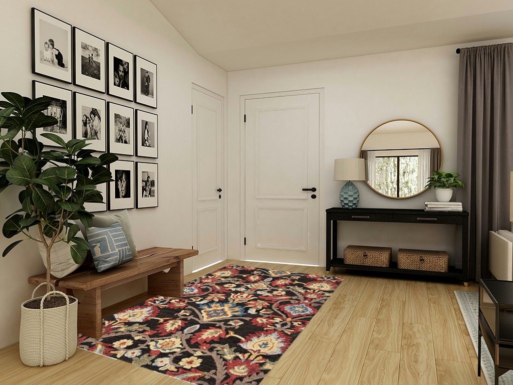 SAFAVIEH Blossom Collection 5' x 8' Charcoal/Multi BLM402H Handmade Floral Premium Wool Living Room Dining Bedroom Area Rug in Transitional Minimalistic Entryway