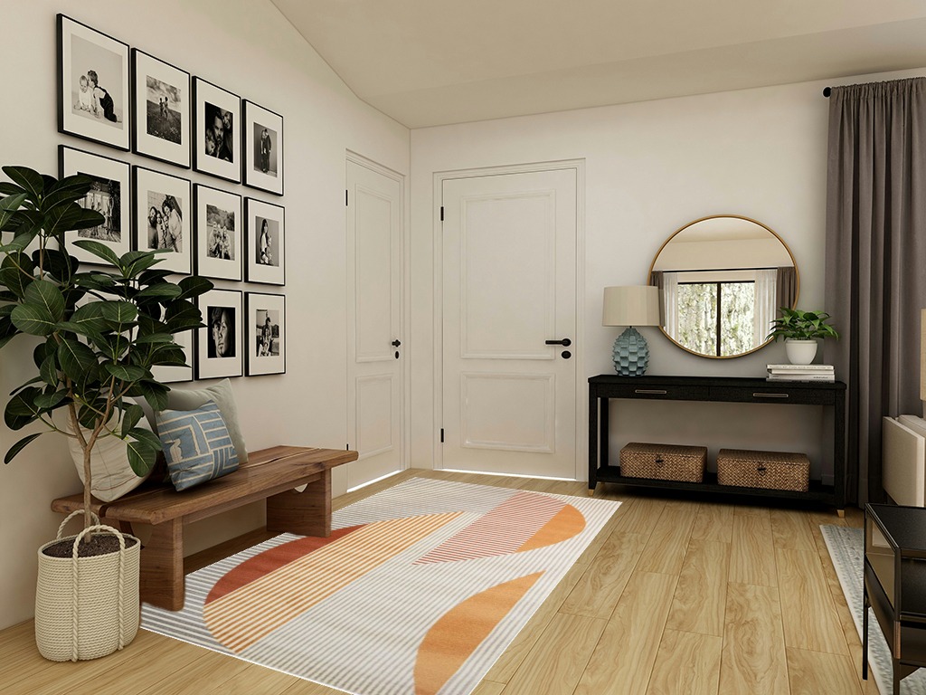 Rugs for Living Room- Large Area Rug, Yellow Striped Rug, Indoor Area Rug with Jute Backing, Anti-Skid Carpet(Yellow, 6' 5" x 9' 5") in Transitional Minimalistic Entryway