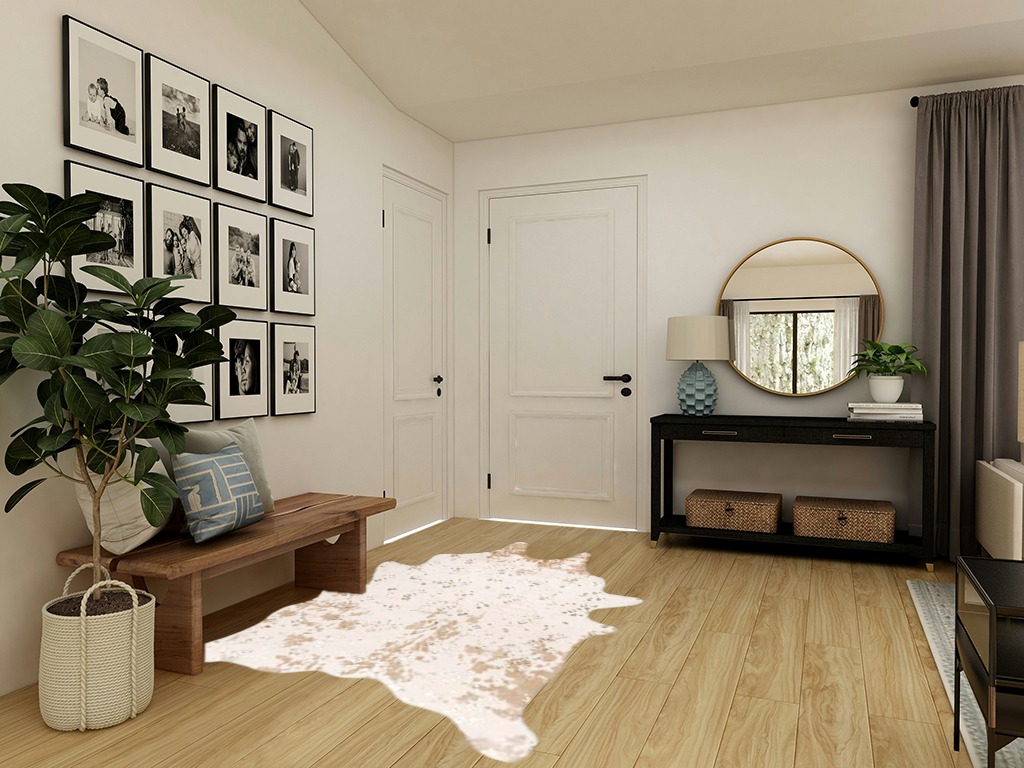 nuLOOM Iraida Contemporary Faux Cowhide Area Rug, 5' x 6' 7", Off-white in Transitional Minimalistic Entryway