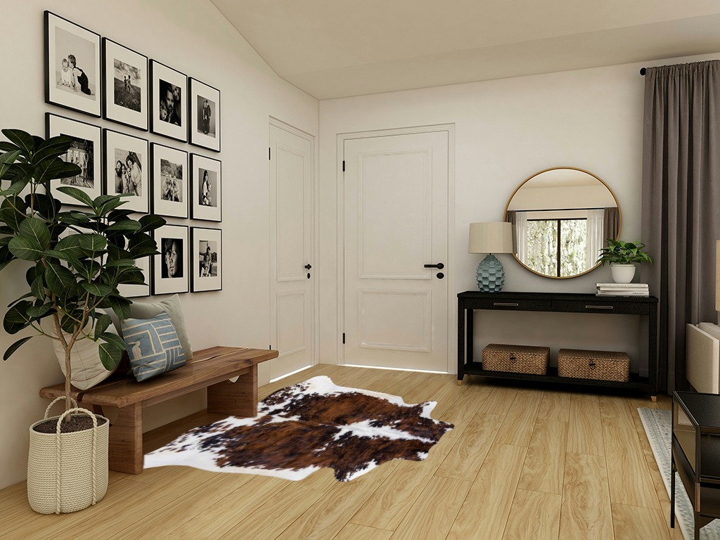rodeo Genuine Cowhide Rug Large Real Cow Hide Western decortion Cow Rug for Bedroom Living Room Natrual Cow Print Rug for Western Wall Decor Texas Rug 5x7 Feet(150cmx 210cm) TC5X7 in Transitional Minimalistic Entryway