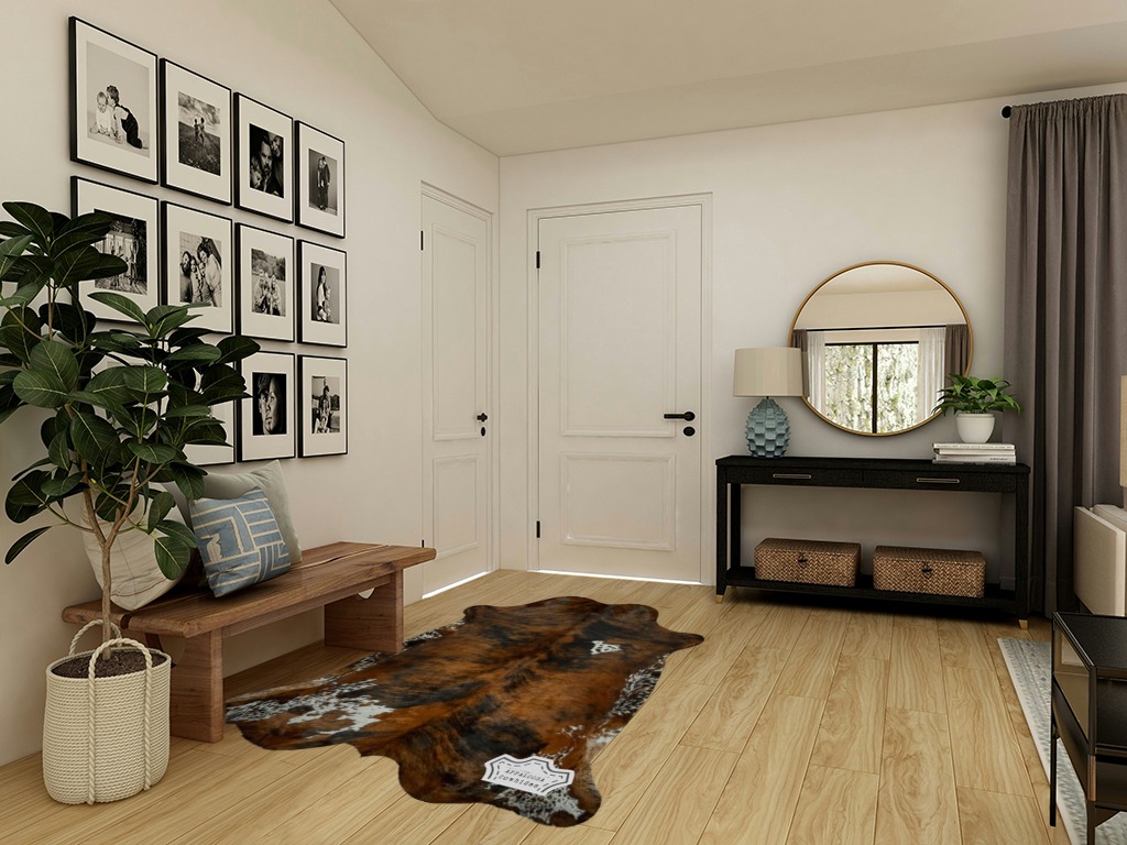 Appaloosa Cowhides Natural Cowhide Rug - Tricolor Cowhide Area Rug for Bedroom & Living Room - Luxury Cowhides Modern Accent Rug - Genuine Leather with Real Animal Fur, Medium, 5 x 7 Feet in Transitional Minimalistic Entryway