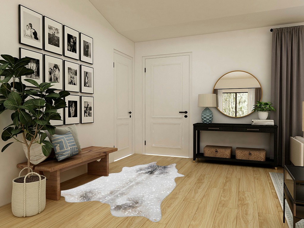 Loloi II Odessa Collection ODE-02 Silver/Grey 5' x 6'-6" Area Rug in Transitional Minimalistic Entryway
