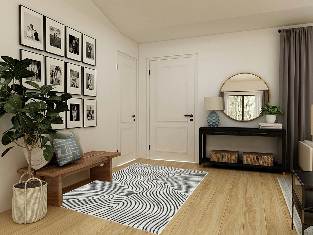 LUXE WEAVERS Le Monde Collection 8505 Anthracite 5x7 Geometric Marble Swirl Area Rug in Transitional Minimalistic Entryway
