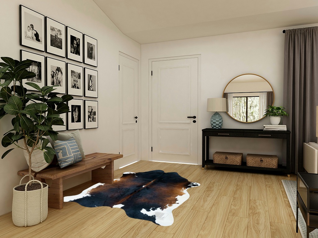 bonanza leathers Genuine Cowhide Rug Chocolate Cream Size S/L/XL 5X6/6X7/7X8 FT (7X8) in Transitional Minimalistic Entryway