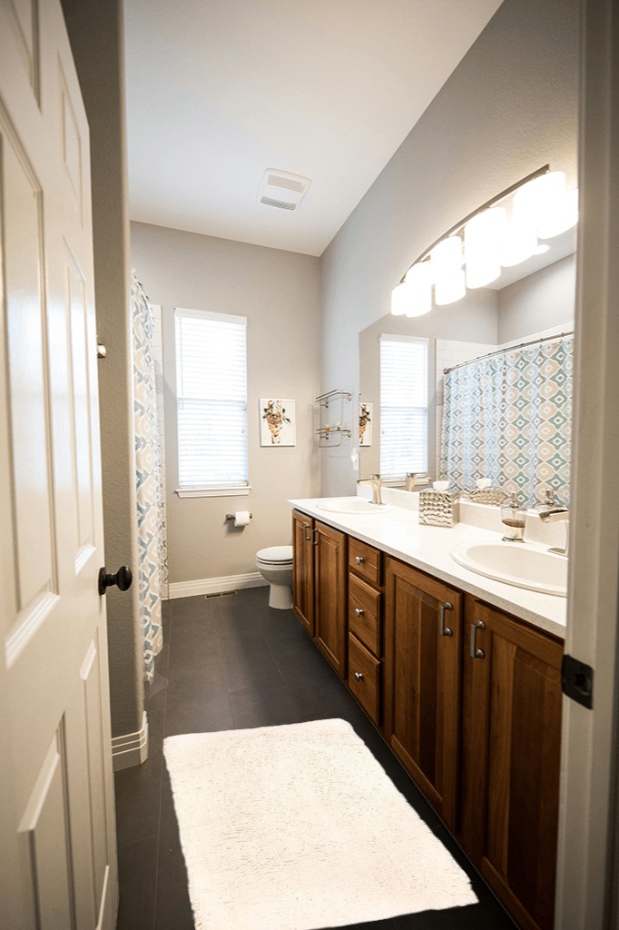Bella Chenille Bathroom Rug, Size & Color Options, Micro-Poly, Uber Plush & Soft ... in Wooden and Grey Bathroom
