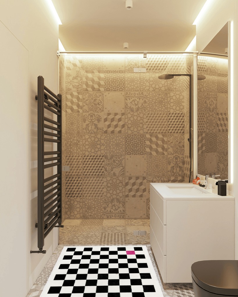 Wonnitar Modern Checkered 3x5 Area Rug,Washable Black and White Entry Rug Geometric Plaid Living Room Throw Mat,Non-Slip Soft Low Pile Checkerboard Bedside Carpet for Dorm Closet Dining Room in White Tiled Bathroom