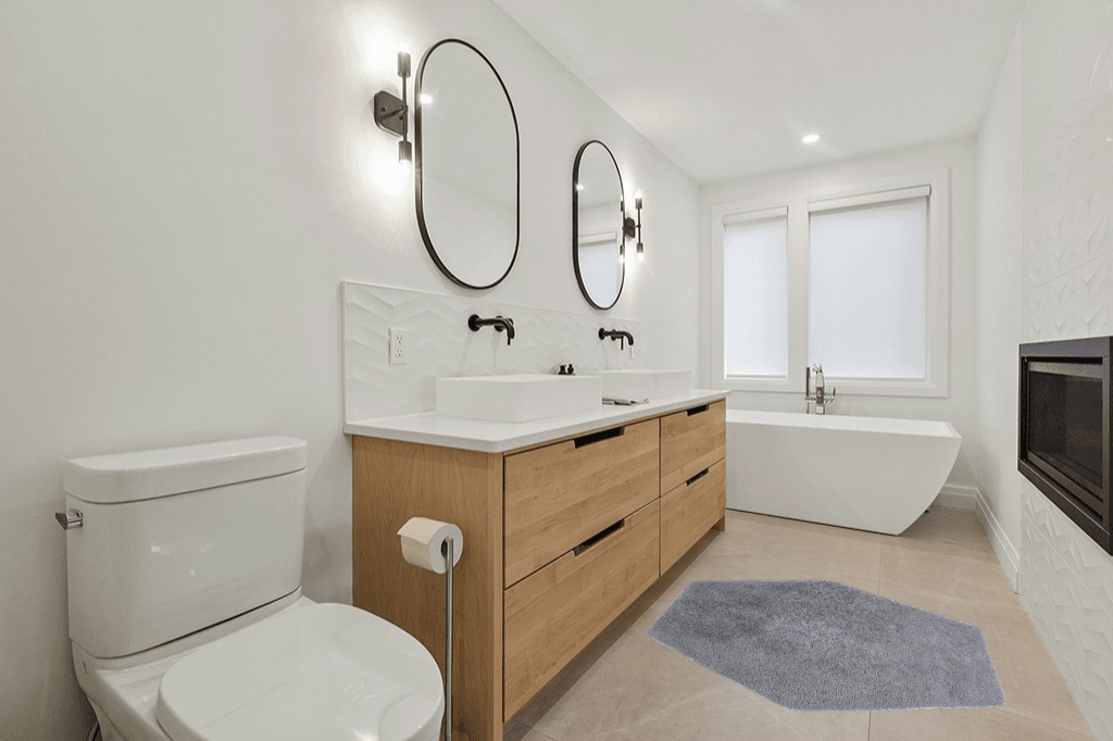 Ultra Soft Rug for Home Décor in Scandinavian Neutral bathroom