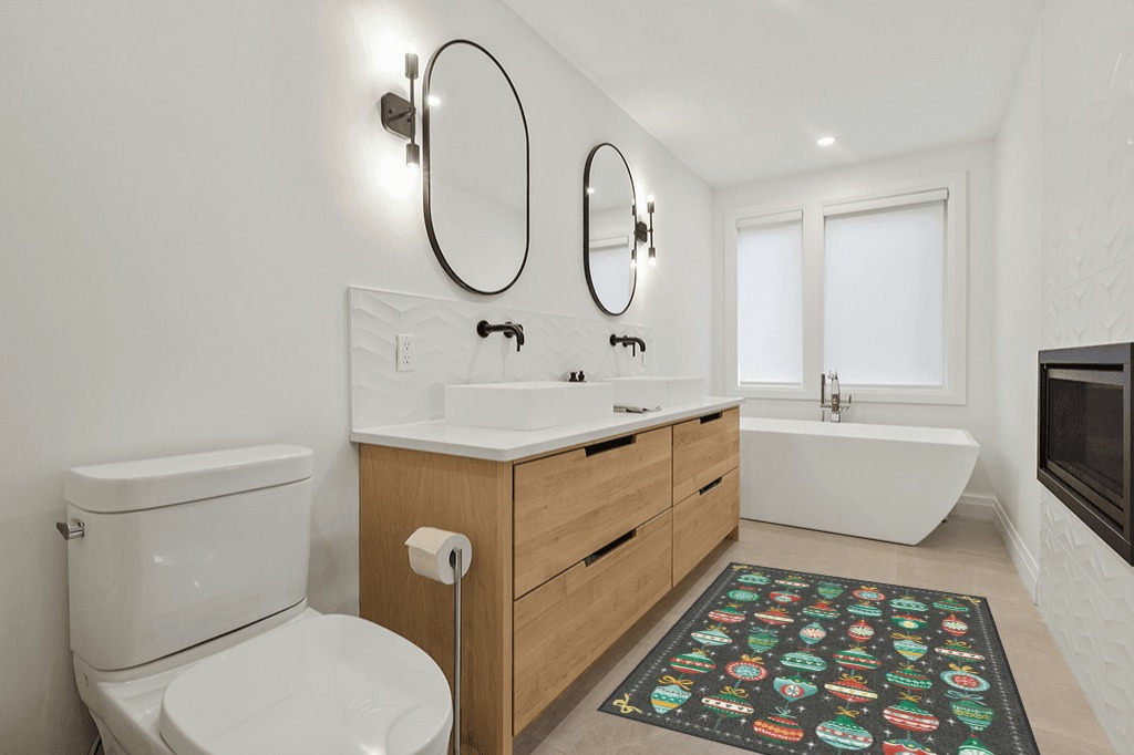 4'x6' | Machine Washable Area Rug | Kid & Pet Friendly | Indoor Rug | Festive ... in Scandinavian Neutral bathroom