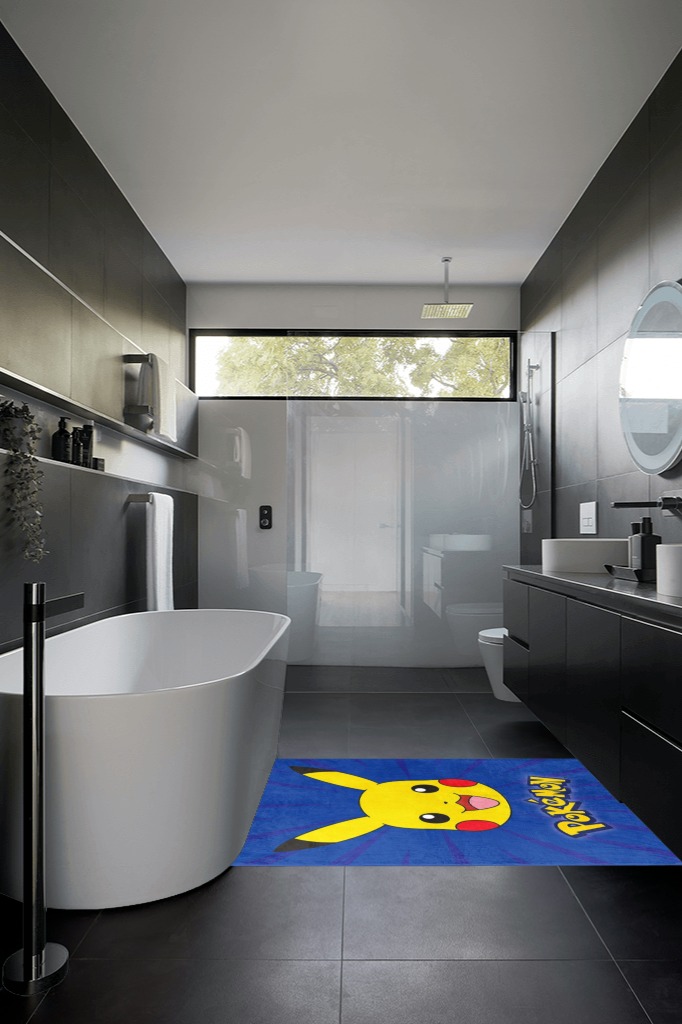 Northwest Pokemon Burst Pika Silk Touch Throw Blanket, 46" x, 60" in Black Modern Bathroom