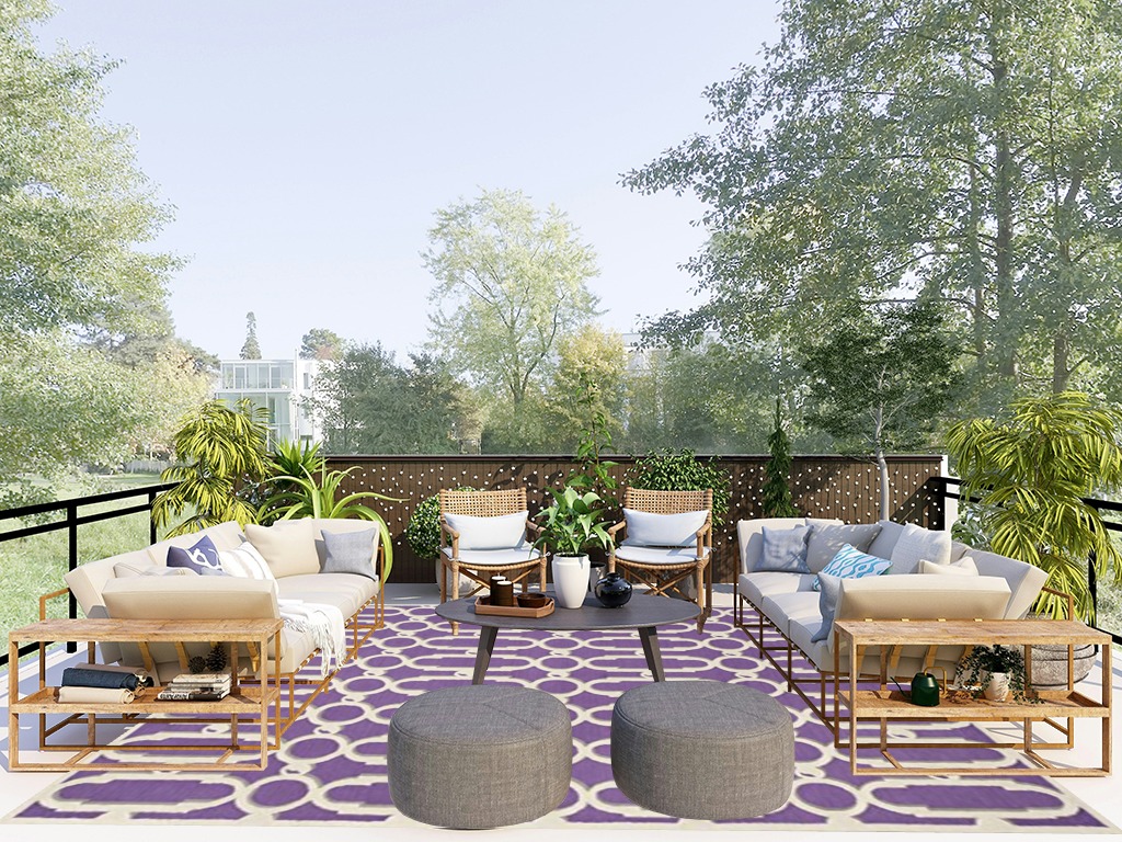 SAFAVIEH Newport Collection Area Rug - 7'9" x 9'9", Purple & White, Handmade Cotton, Ideal for High Traffic Areas in Living Room, Bedroom (NPT434B) in Scandinavian Modern Patio