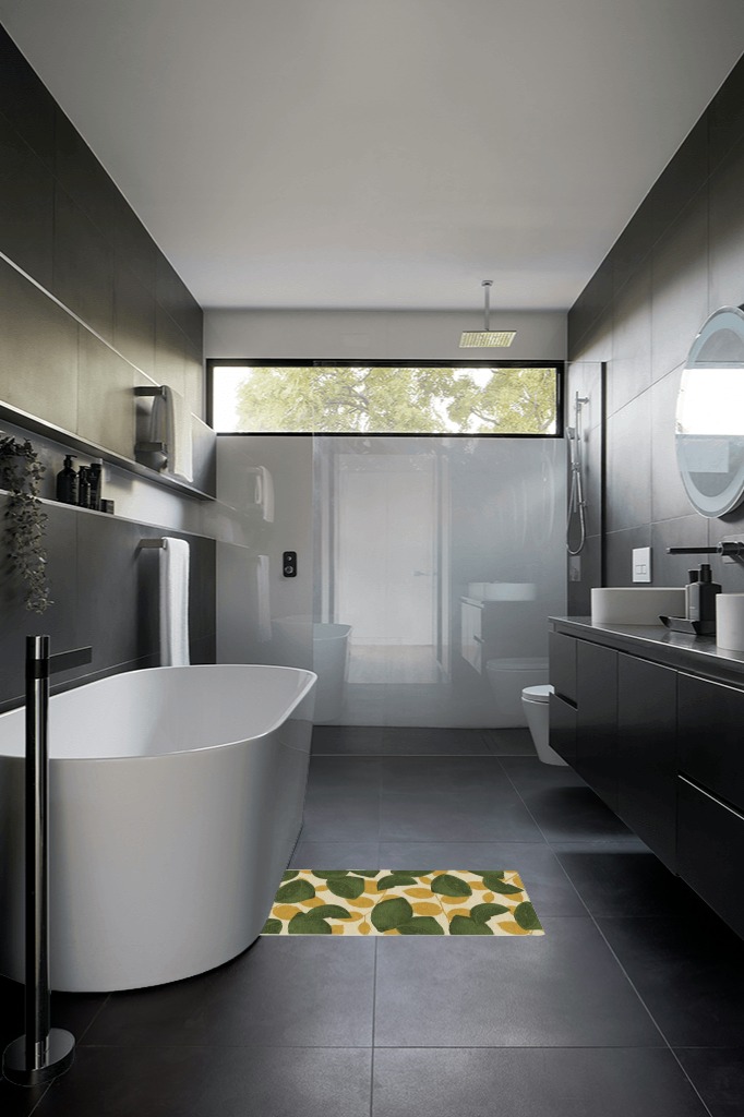 2'x3' | Machine Washable Area Rug | Kid & Pet Friendly | Indoor Rug | Lemonade ... in Black Modern Bathroom