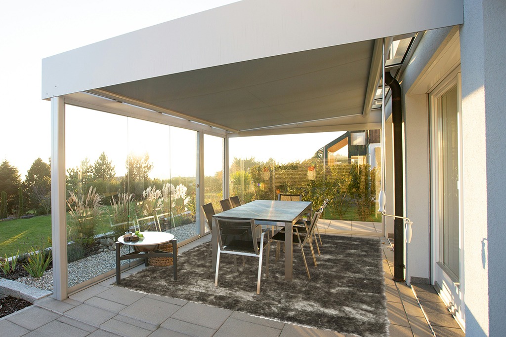 Paris Shag Collection 8' x 10' Silve in Silver and Grey Outdoor Patio