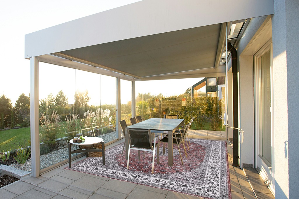 CAROMIO Vintage Area Rug in Silver and Grey Outdoor Patio