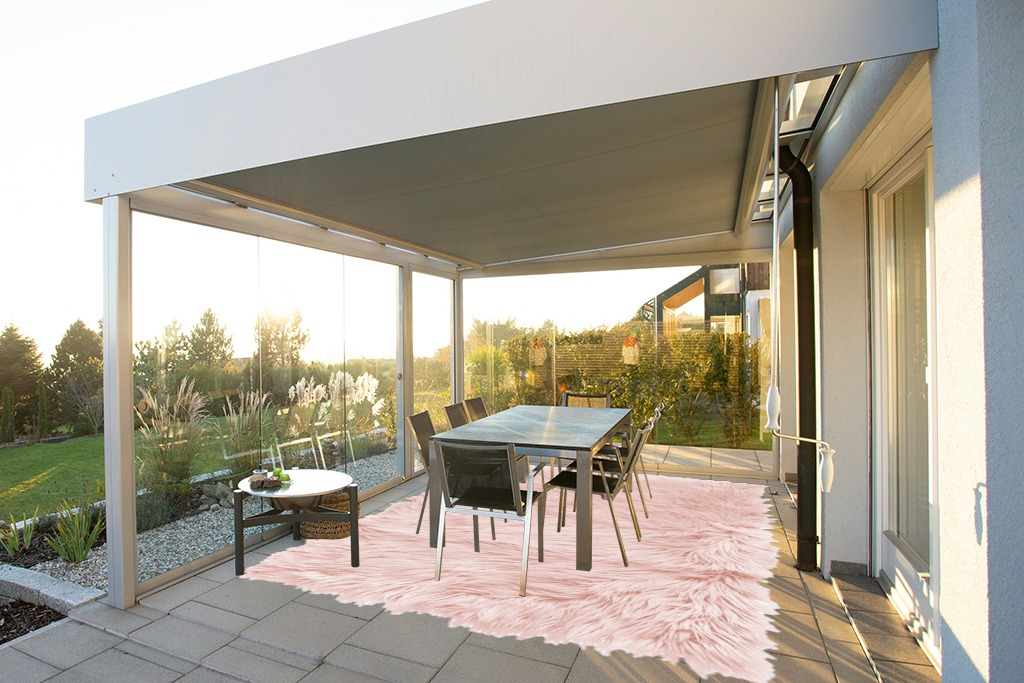 Pink 8 x 10 in Silver and Grey Outdoor Patio