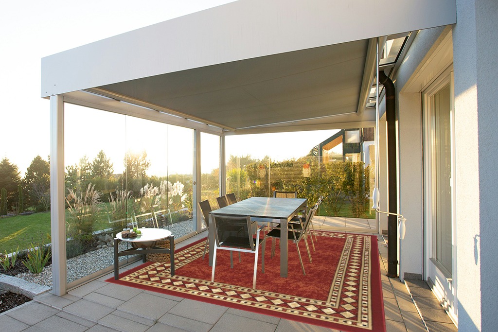 Antep Rugs Alfombras Modern Bordered 8x10 Non-Skid (Non-Slip) Low Profile Pile Rubber Backing Indoor Area Rugs (Maroon Beige, 7'10" x 10') in Silver and Grey Outdoor Patio