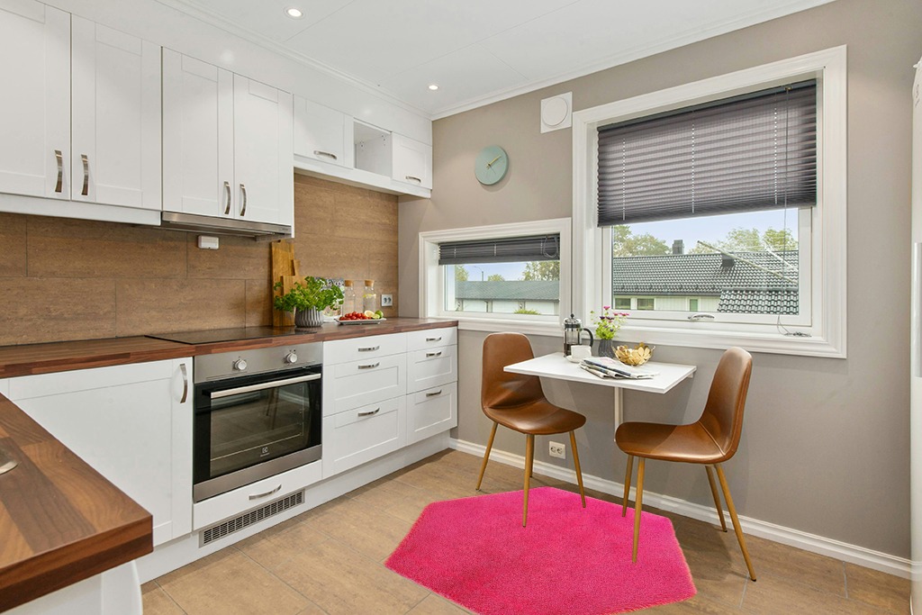 junovo Ultra Soft Rug in Wood and White Small Kitchen