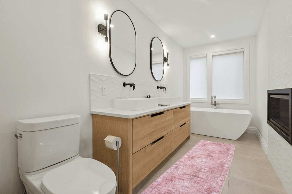 DECOMALL Runner Rug in Scandinavian Neutral bathroom