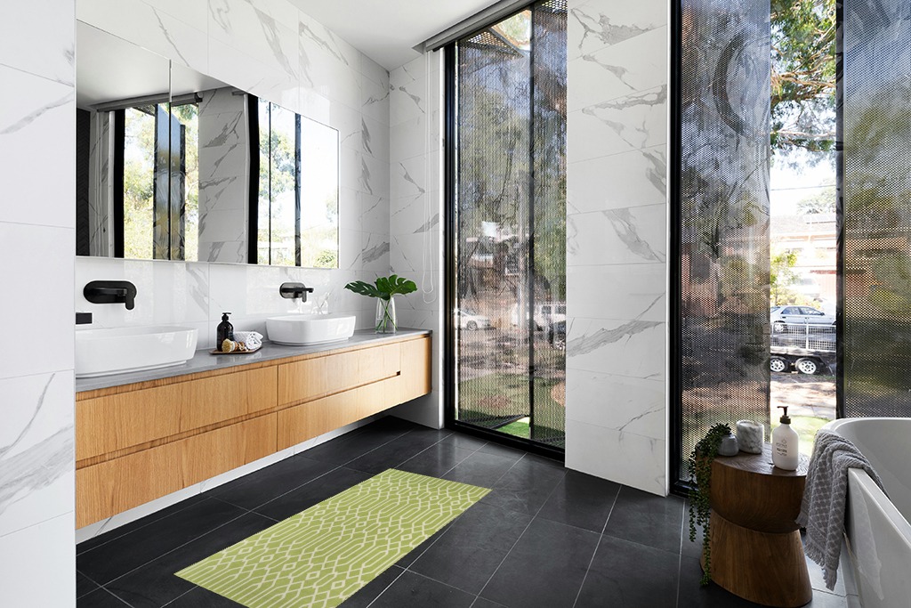Momeni Rugs in Modern Black Tiled bathroom