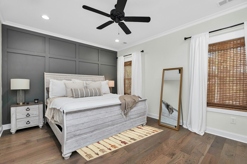 Unique Loom Autumn Arrow Area Rug - 2' x 6' Runner - Beige in Transitional bedroom with White King Bed